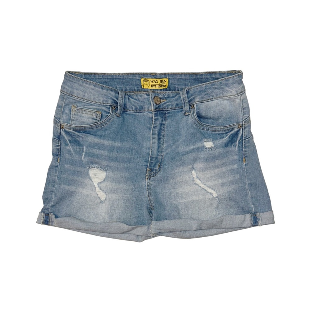 WAX JEAN Women's Distressed Denim Shorts Large